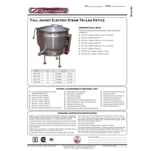 Spec Sheet