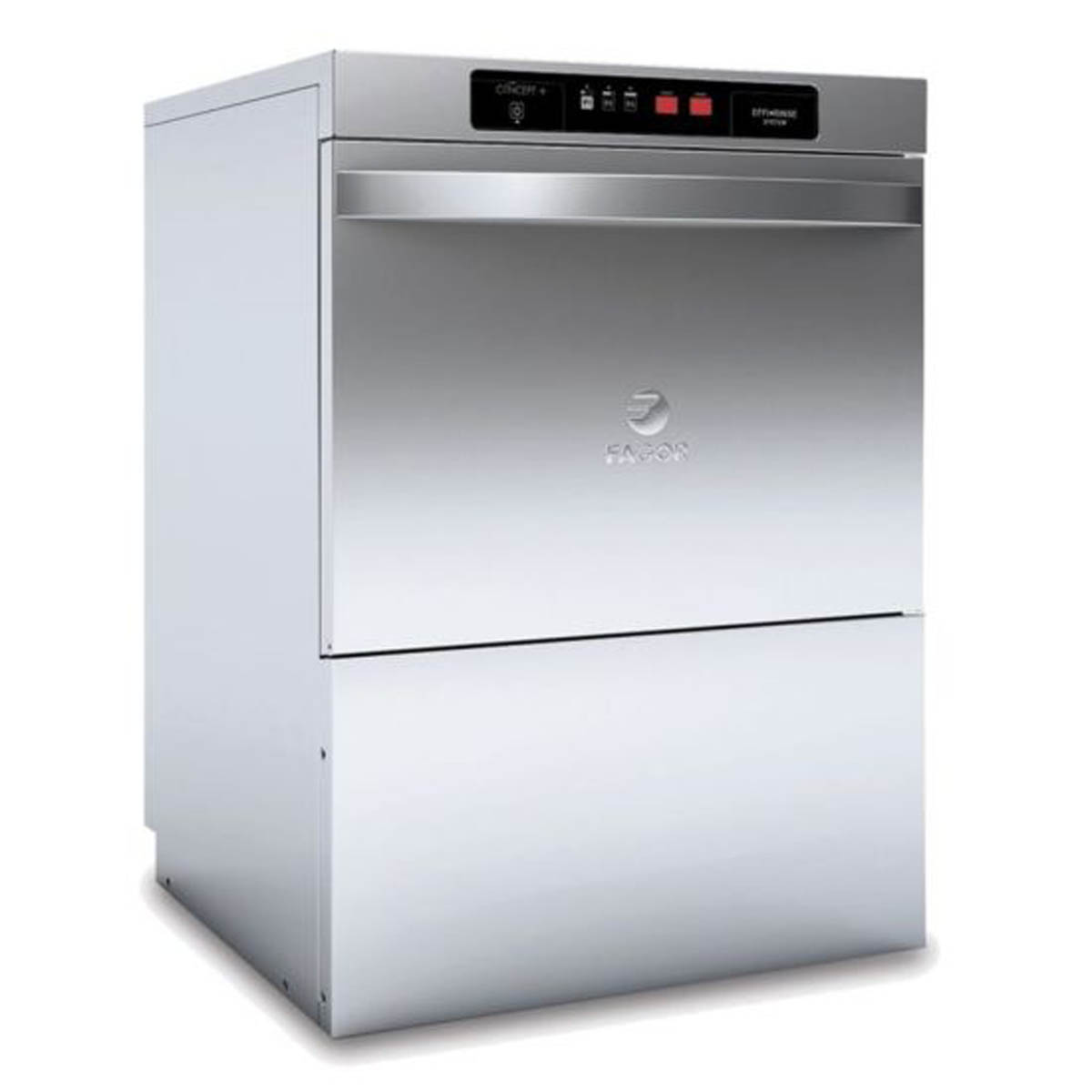Fagor CO-502W undercounter dishwasher, front angle close-up, door closed