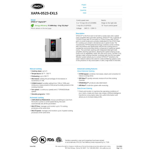 Spec Sheet