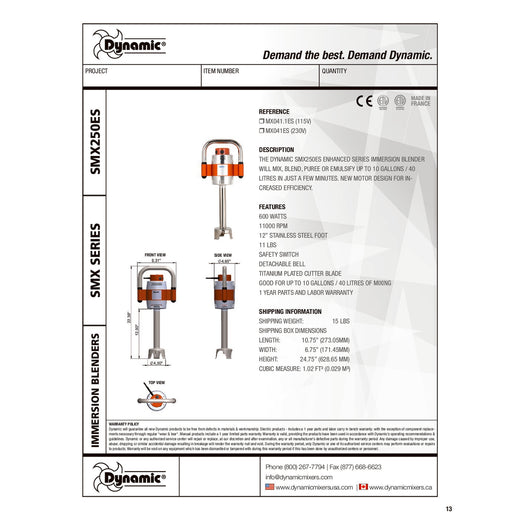 Spec Sheet