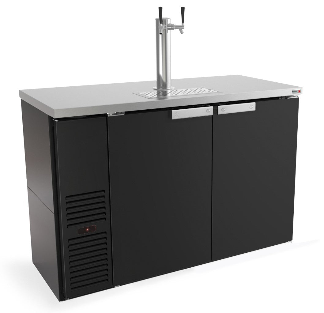 Fagor FDD-24-48 Draft Beer Cooler, 48" Black, 2-Tap 1/2-Barrel Direct-Draw, Side-Mounted Compressor