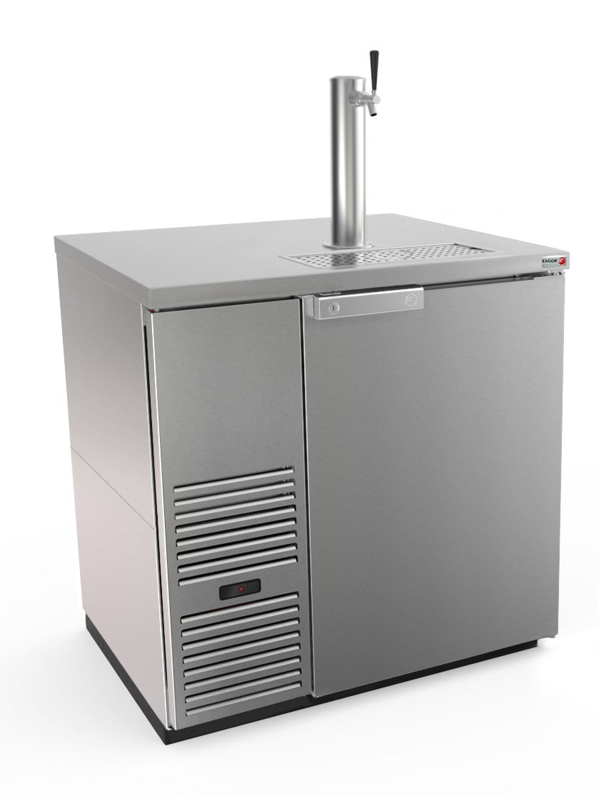 Fagor FDD-36S-N 36" Draft Beer Cooler, 2-Keg (14.8 cu ft) Stainless, 2-Tap Tower, Door, 1/6 hp