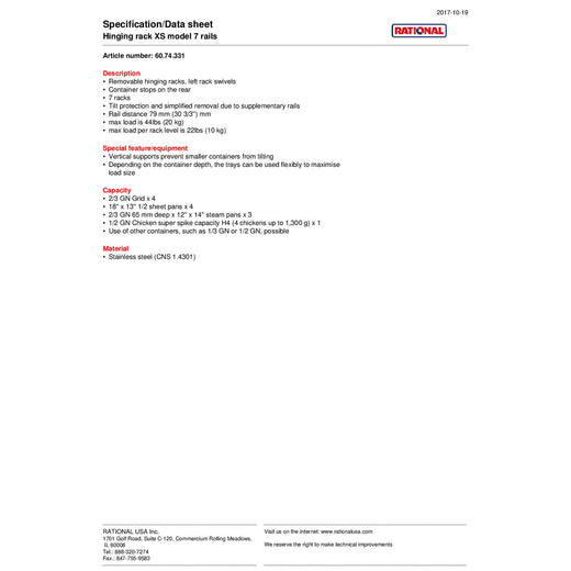 Spec Sheet