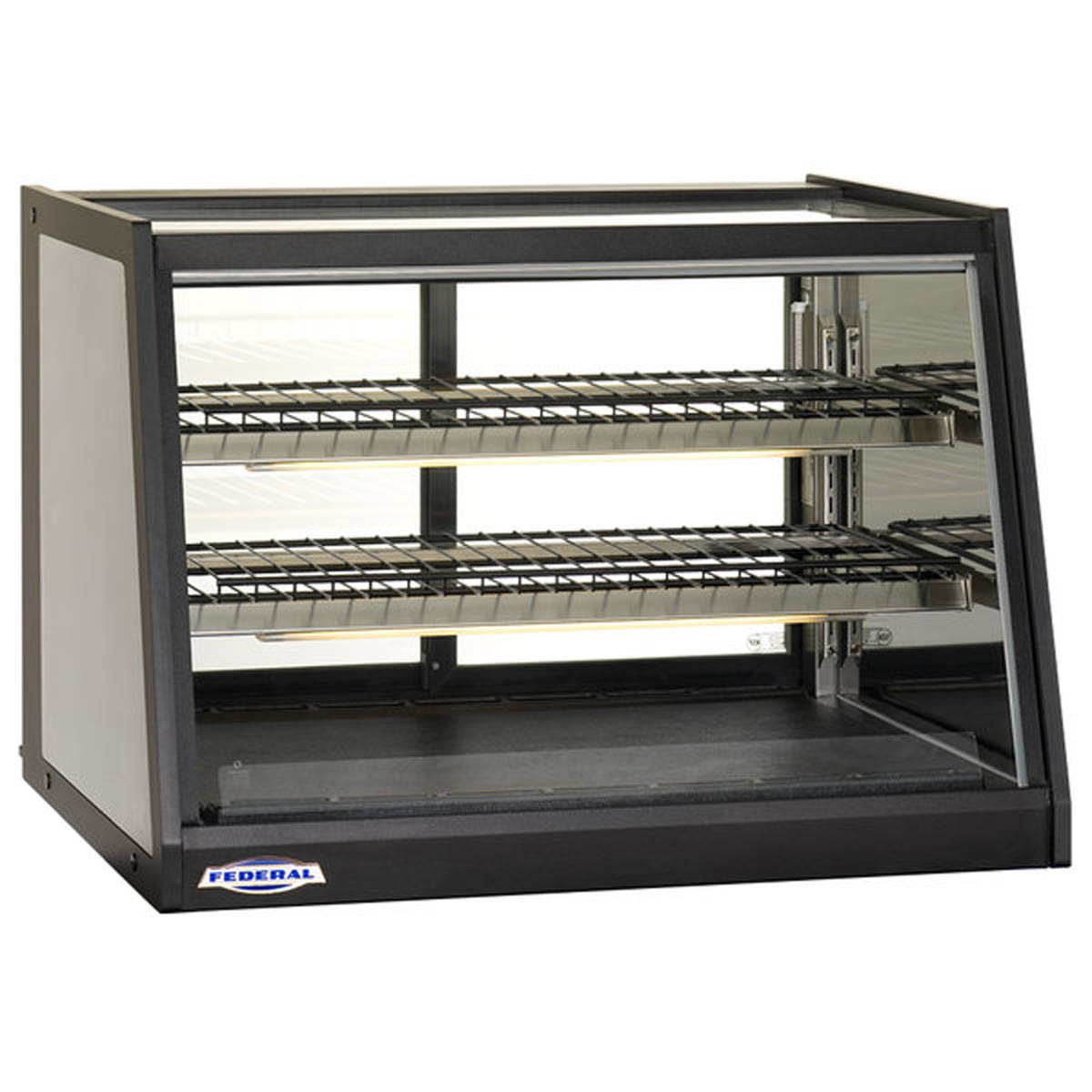Federal Industries EH2428 24" 1-Glass Door Hot Food Display, 2‑Tier Shelves, 3500K LED, 120V