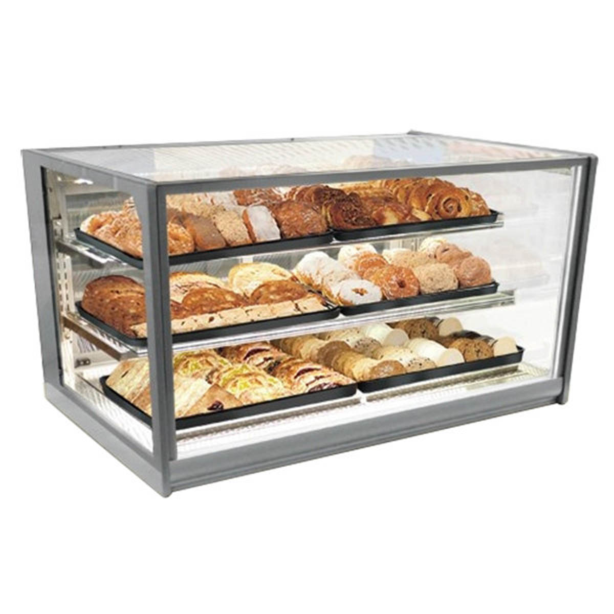 Federal Industries ITD3626 36" Glass Display Case, 2‑Tier Shelves, 3500K Lights
