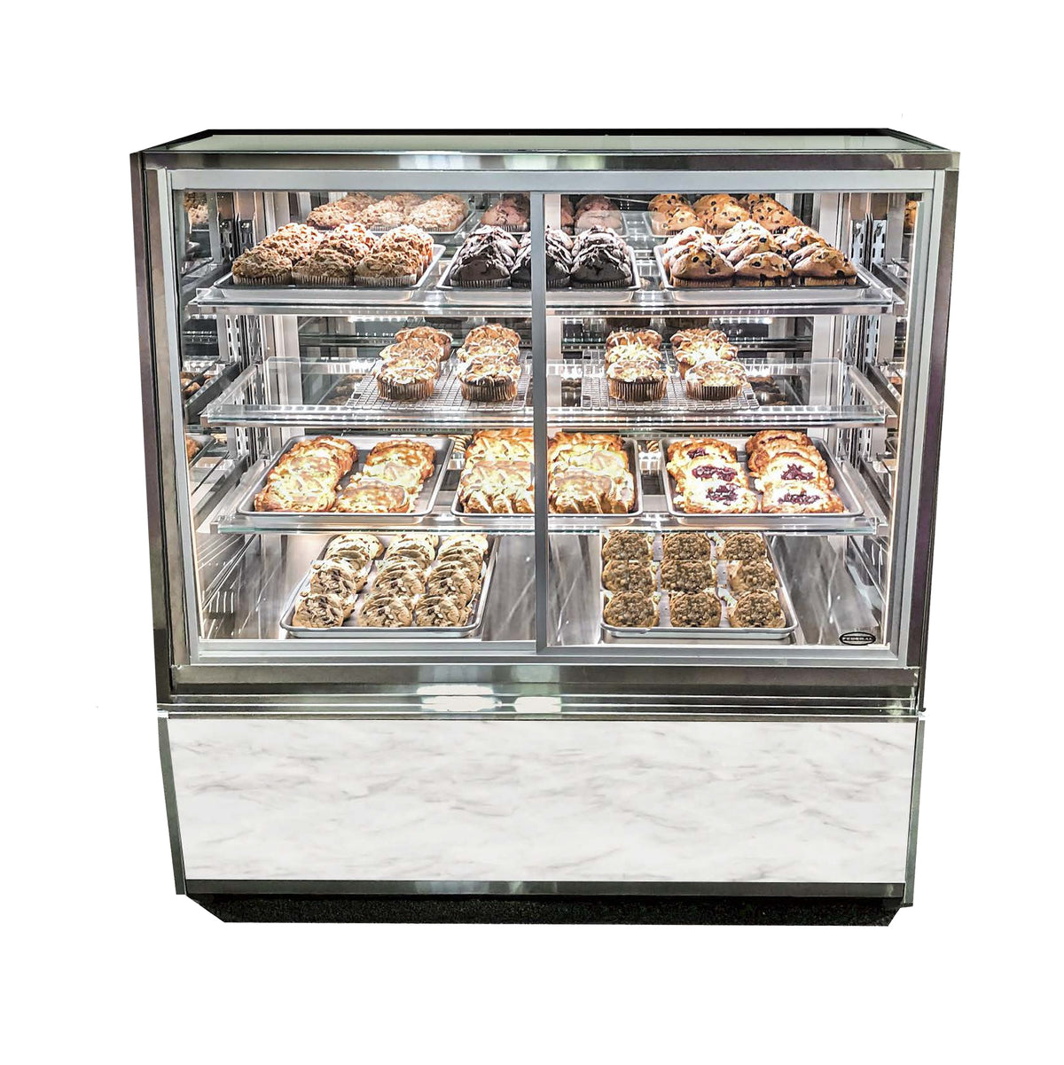 Federal Industries ITDSS4826-B18 48" 1-Glass Door Display Case, 2‑Tier Shelves, 3500K LED