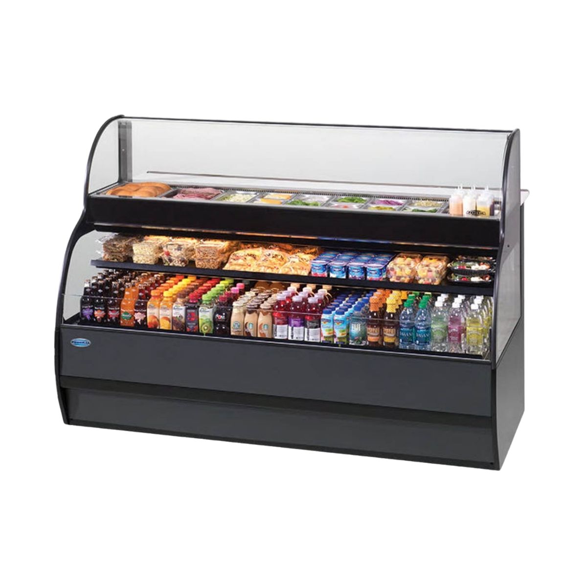 Federal Industries SSRSP7752 77" Sandwich / Salad Prep Refrigerator Over Refrigerated Merchandiser