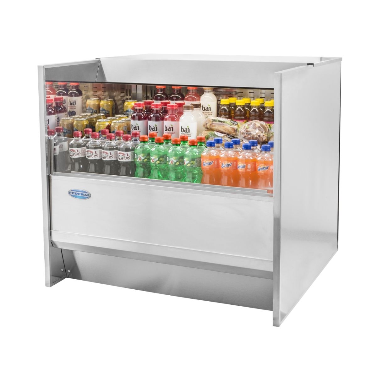 Federal Industries UCR6033S 60" Undercounter Refrigerated Self-Serve Display Case, Black Laminate Exterior