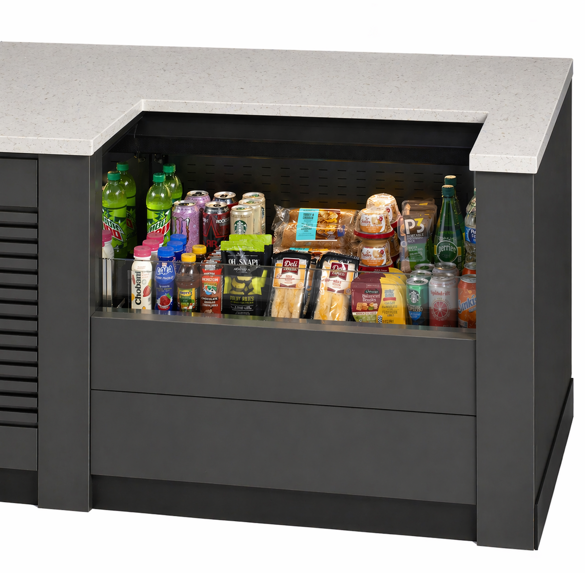 Federal Industries UCRSL4833S-QS Open Air Undercounter Merchandiser, Black Steel, R290, 3500 LED Lights