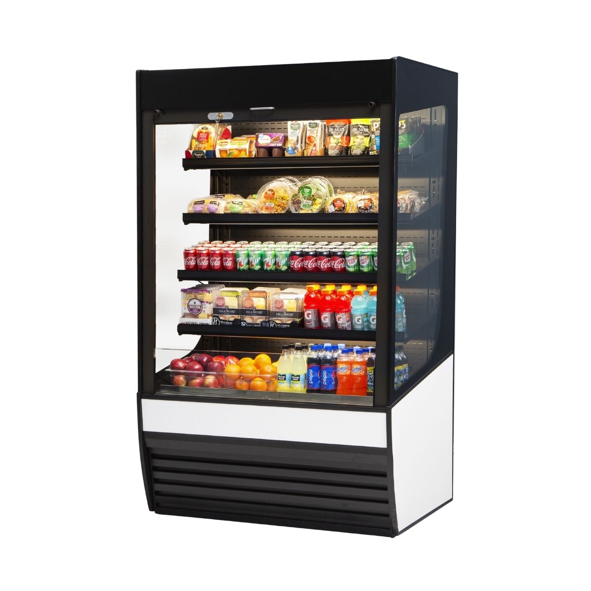 Federal Industries VRSS4878S 47" Self-Serve Vertical open Air Merchandiser, 4 Shelves, Glass Sides