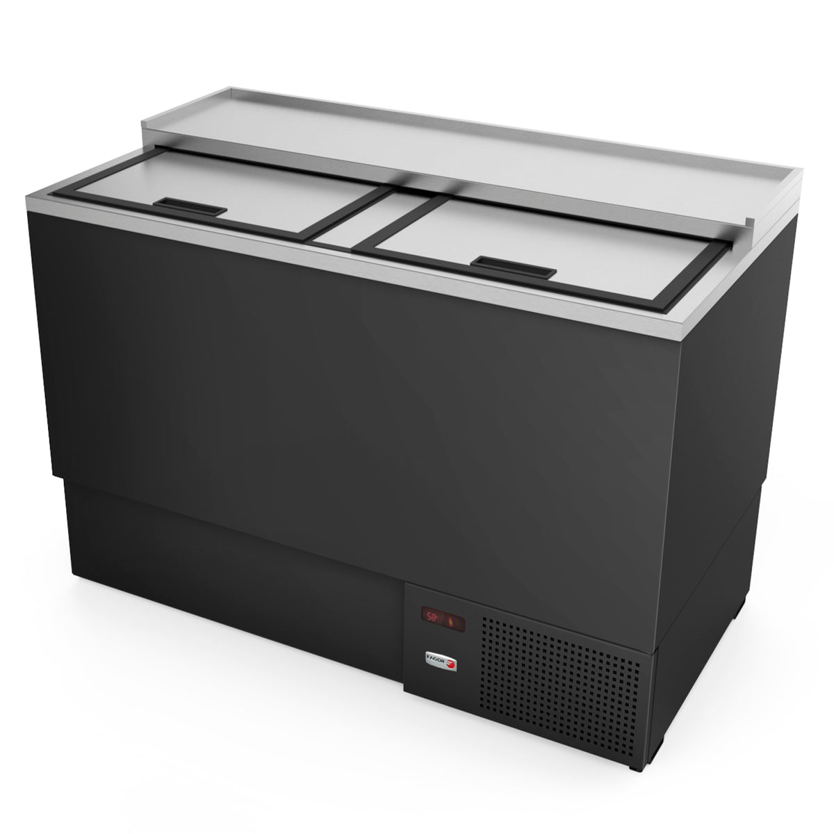 Fagor FGF-50 50" Glass & Plate Chiller Black & Stainless Steel, 234 Mug Capacity, Deep Well, 2 Lids