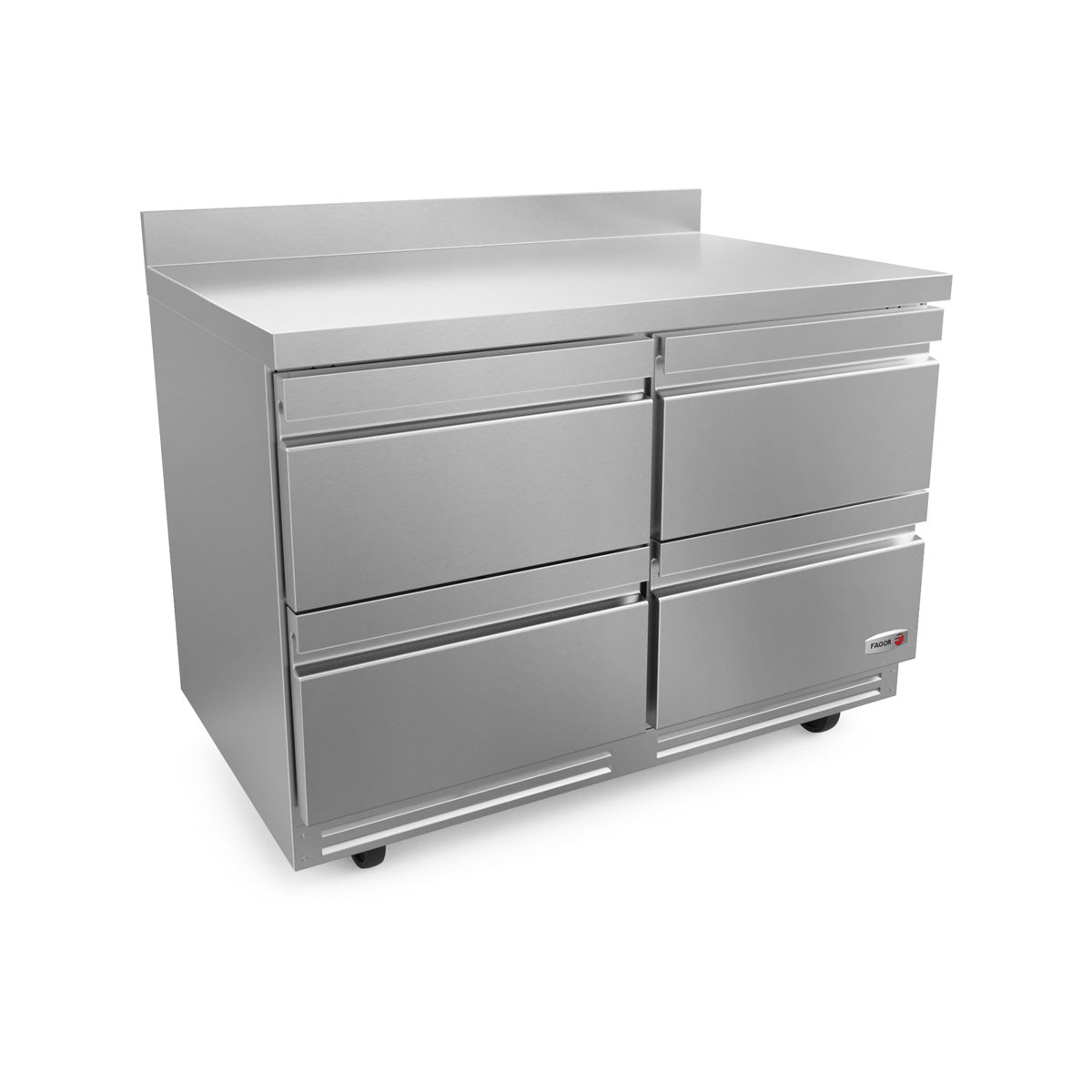 Fagor FWR-48-D4-N 48" 2-Section Worktop Refrigerator w/ 4 Drawers, Front Breathing, 16.7 cu. ft.