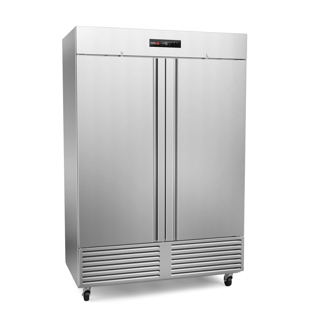 Fagor Refrigeration QVR-2-N Reach-In Refrigerator w/ 2 Solid Doors, Bottom Mount, Stainless Steel, 52 cu. ft.