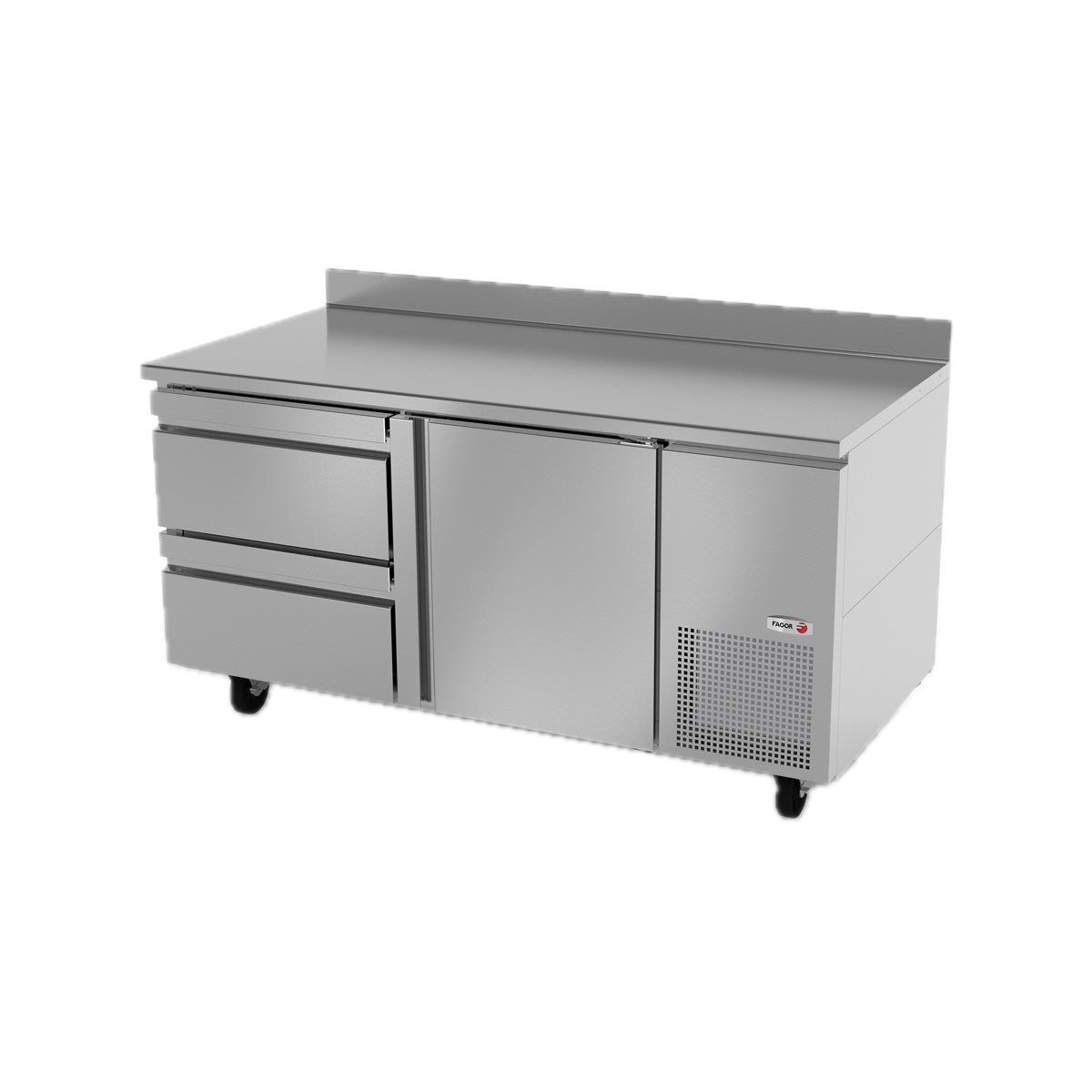 Fagor SWR-67-D2 67" Worktop Refrigerator w/ 1 Door & 2 Drawers, Front Breathing, 18.6 cu. ft.