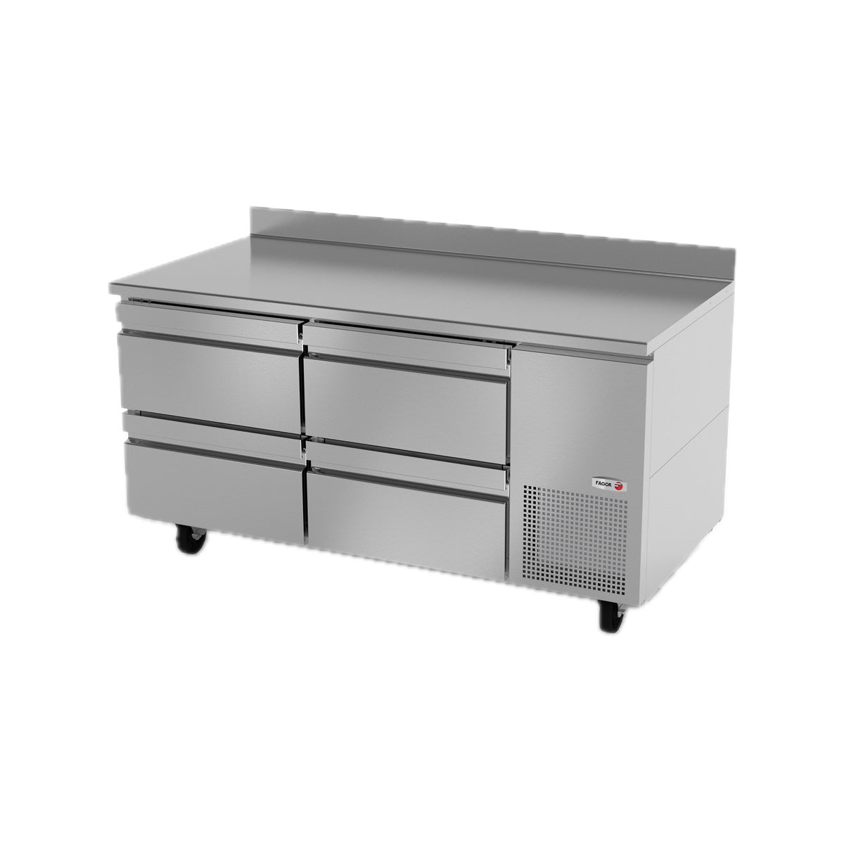 Fagor SWR-67-D4 67" 2-Section Worktop Refrigerator w/ 4 Drawers, Front Breathing, 18.6 cu. ft.