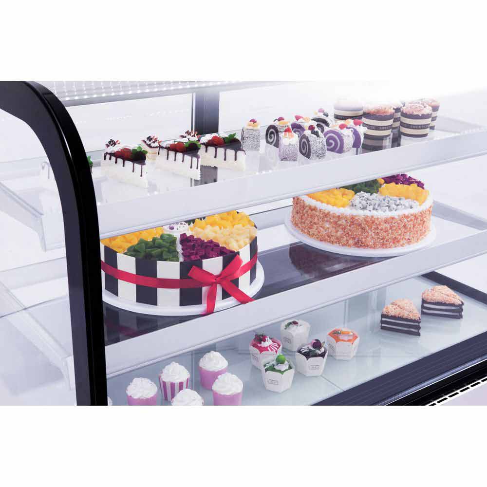 Marchia MB72 72" Curved Glass Refrigerated Bakery Display Case, Stainless Steel