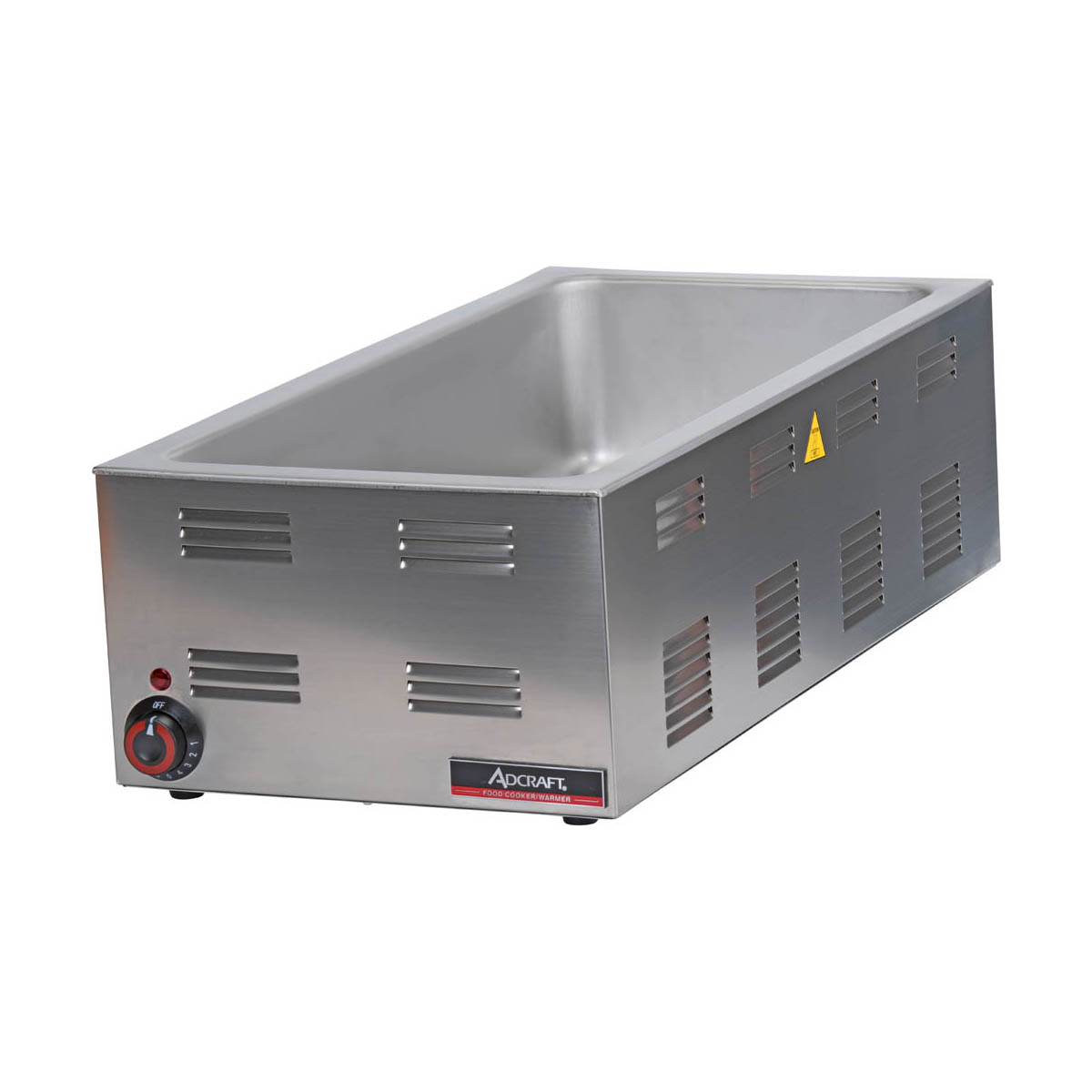 Adcraft FW-1500W 4/3 Size Countertop Food Pan Warmer w/ 12" x 27" Opening, 6.5" Deep Well
