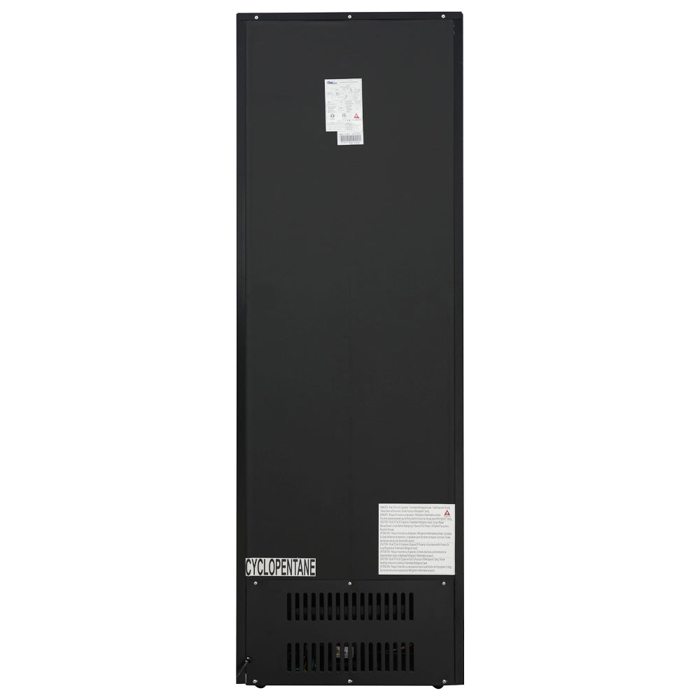 Coldline G12E-B 24" Single Glass Door Merchandiser Refrigerator with LED lighting, Black, 12 Cu. Ft.