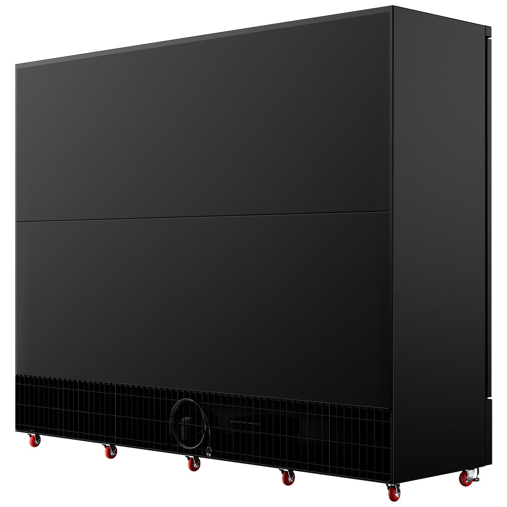 Coldline G4-B 98" Four Glass Door Merchandiser Refrigerator with LED Lighting, Black