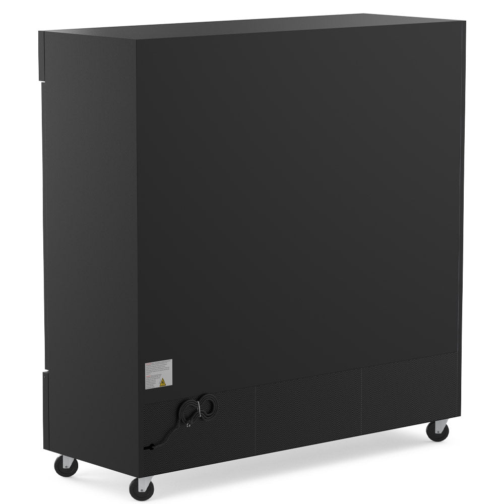 Coldline G80S-B 78" Three Glass Sliding Door Merchandiser Refrigerator with LED Lighting, Black