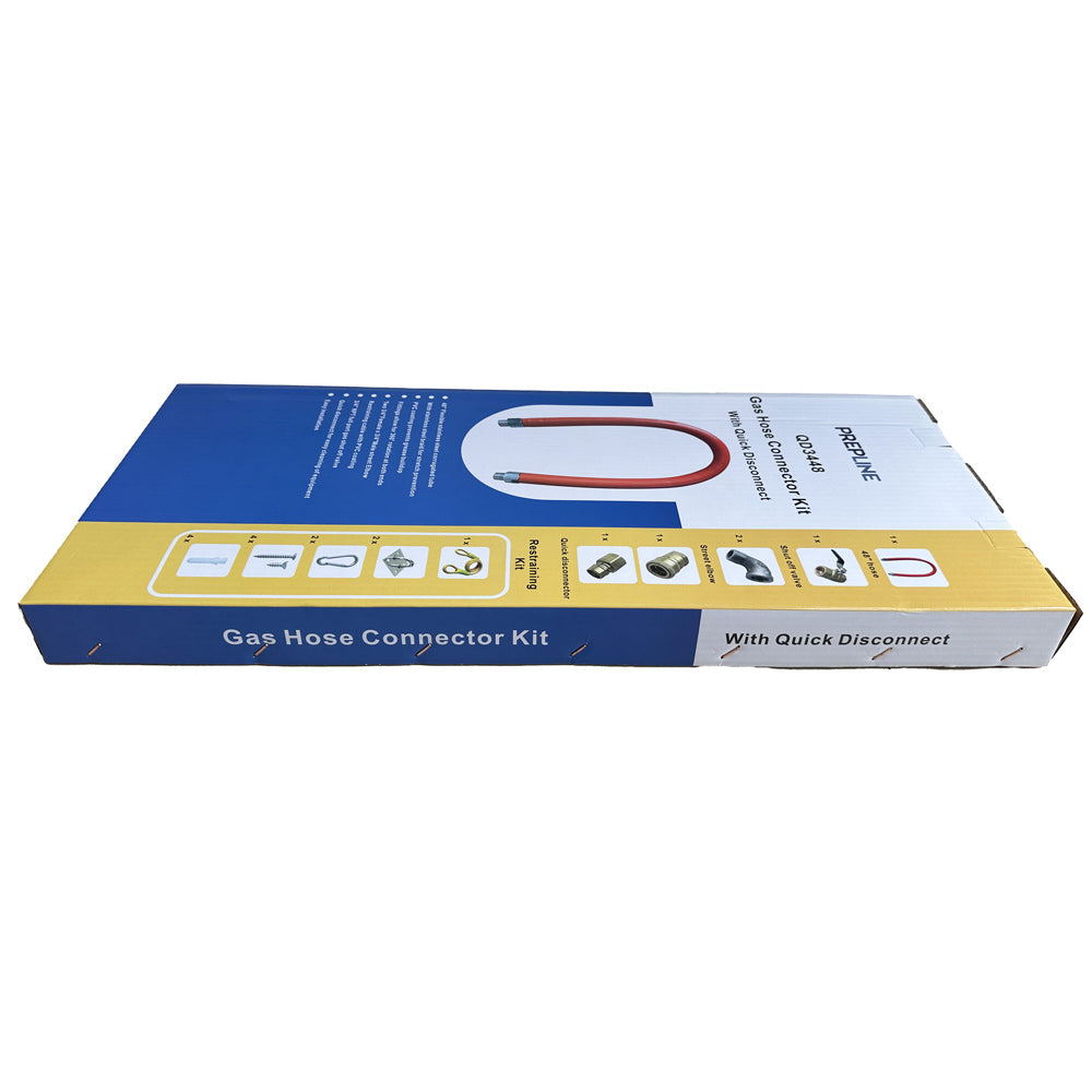 Prepline 3/4 inch gas hose connector kit, retail box, front (representative image)