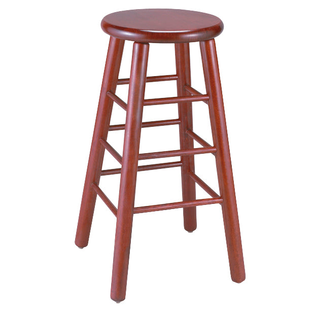 G & A 115SS Demi Barstool, 30" H, Backless, Solid Wood Saddle Seat, European Beechwood Frame, Footrest