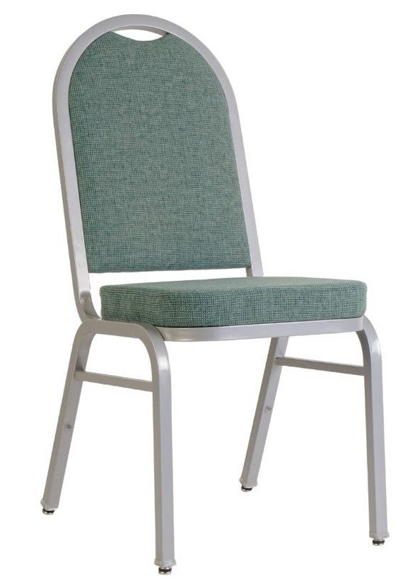 G & A 2402-AL GR6 Everett Banquet Chair, Stacks 10 High, Upholstered Back & Seat, 12 Gauge Aluminum