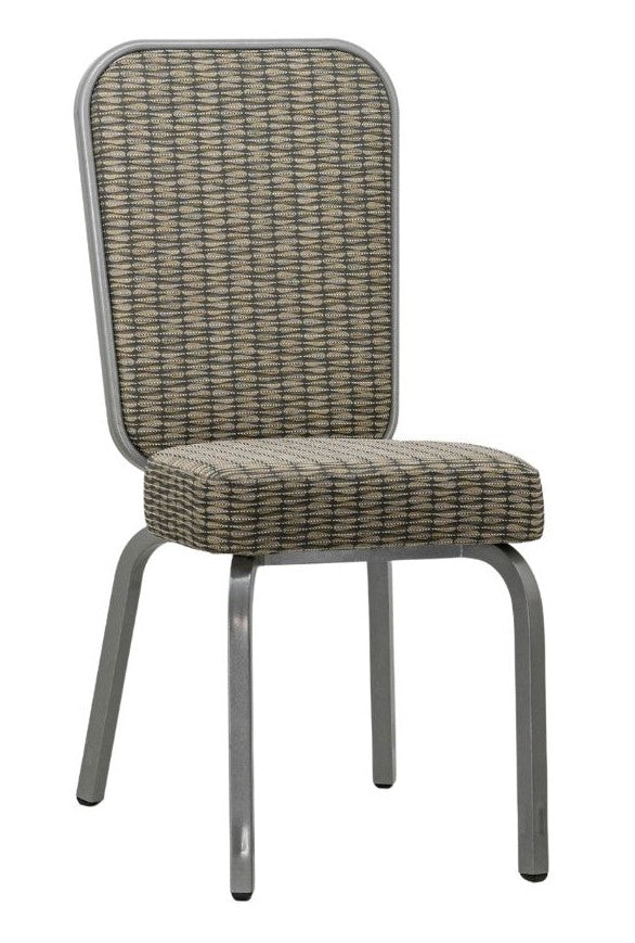G & A 2503-AL GR8 Tatum Banquet Chair, Stacks 10 High, Flex Back, Upholstered Seat, 12 Gauge Aluminum