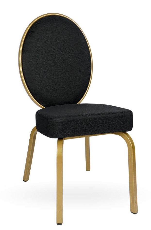 G & A 2504-AL GR8 Ophelia Banquet Chair, Stacks 10 High, Flexible Back, Upholstered Seat, 12 Gauge Aluminum