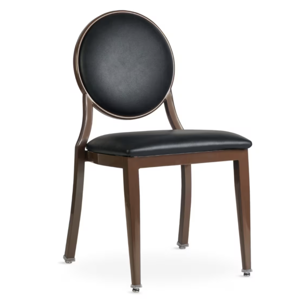 G & A 2743-ST-CU Elio Banquet Chair, Stacks 4 High, Upholstered Round Back & Seat, 18 Gauge Steel