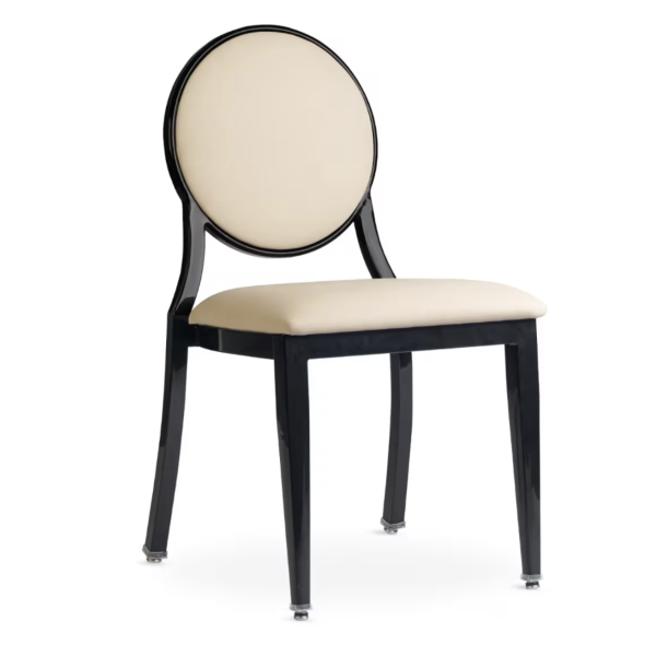 G & A 2743-ST Elio Banquet Chair, Stacks 4 High, Upholstered Round Back, 18 Gauge Steel