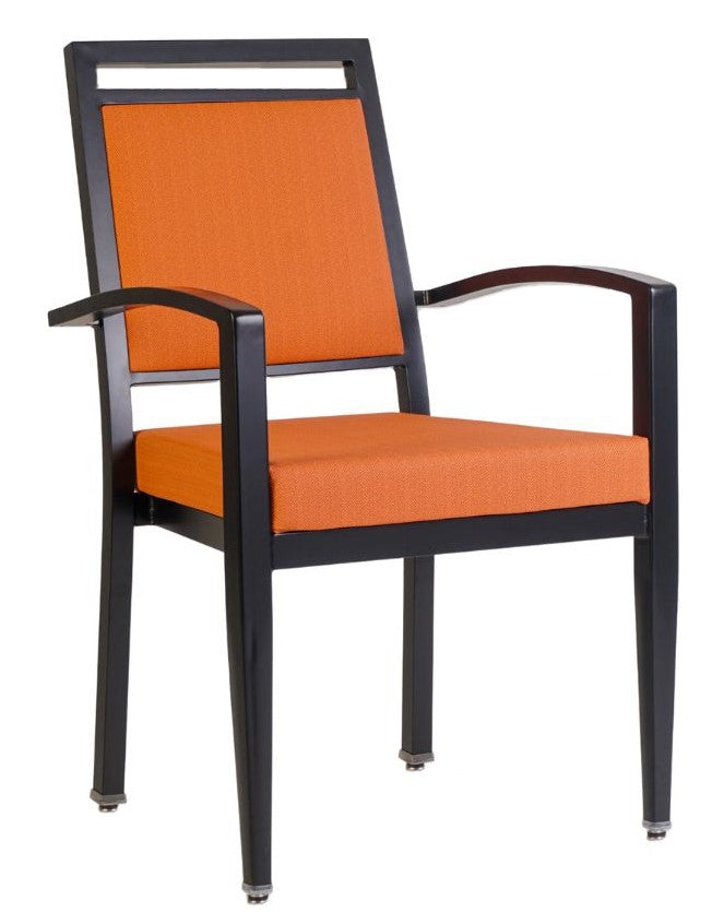G & A 2751-AL GR7 Atticus Banquet Arm Chair, Stacks 5 High, Upholstered Square Back