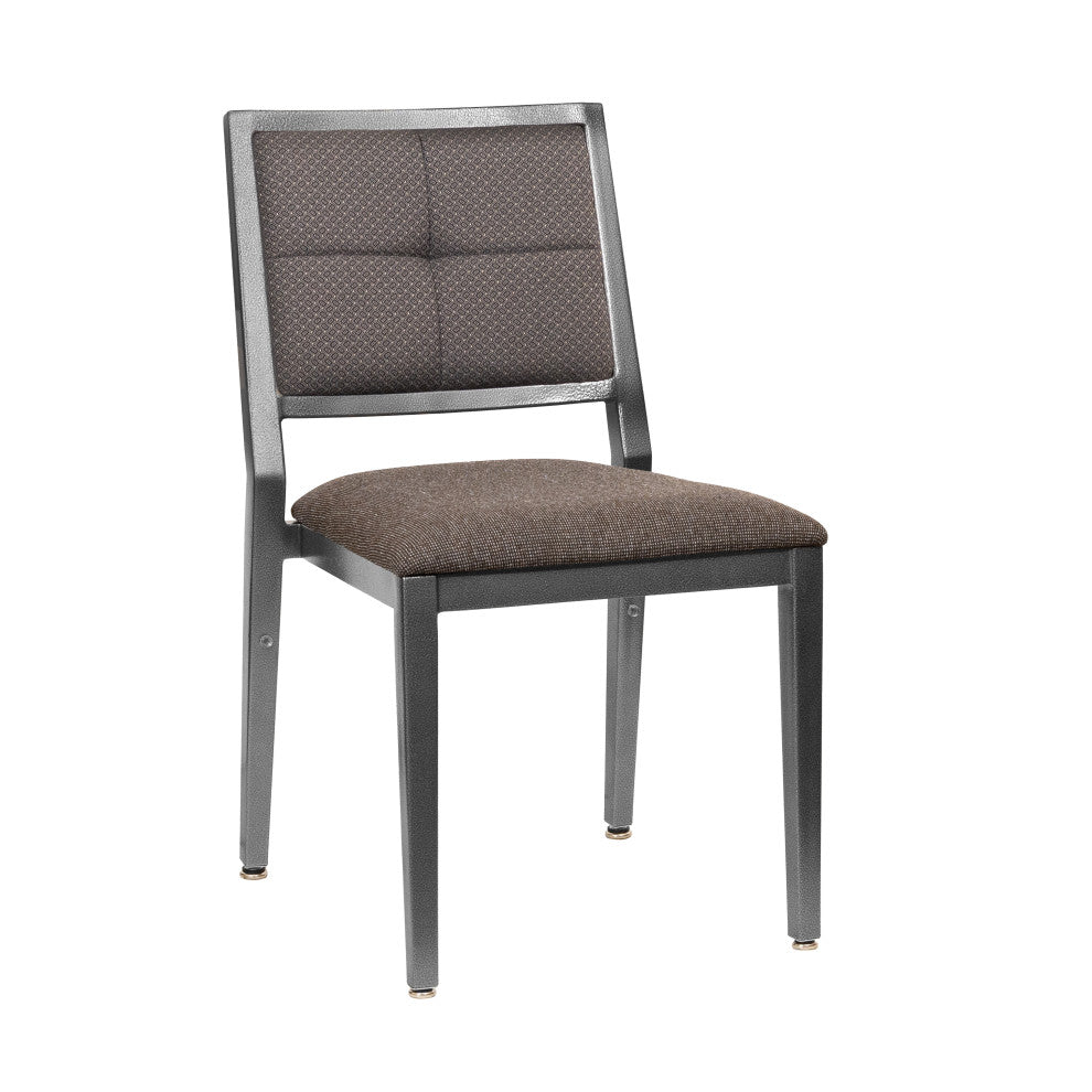 G & A 2757-AL GR8 - Stackable Banquet Chair, 5-High, Upholstered Square Back with Handhold, Upholstered Seat, 12-Gauge Aluminum Frame, Grade 8 UPH