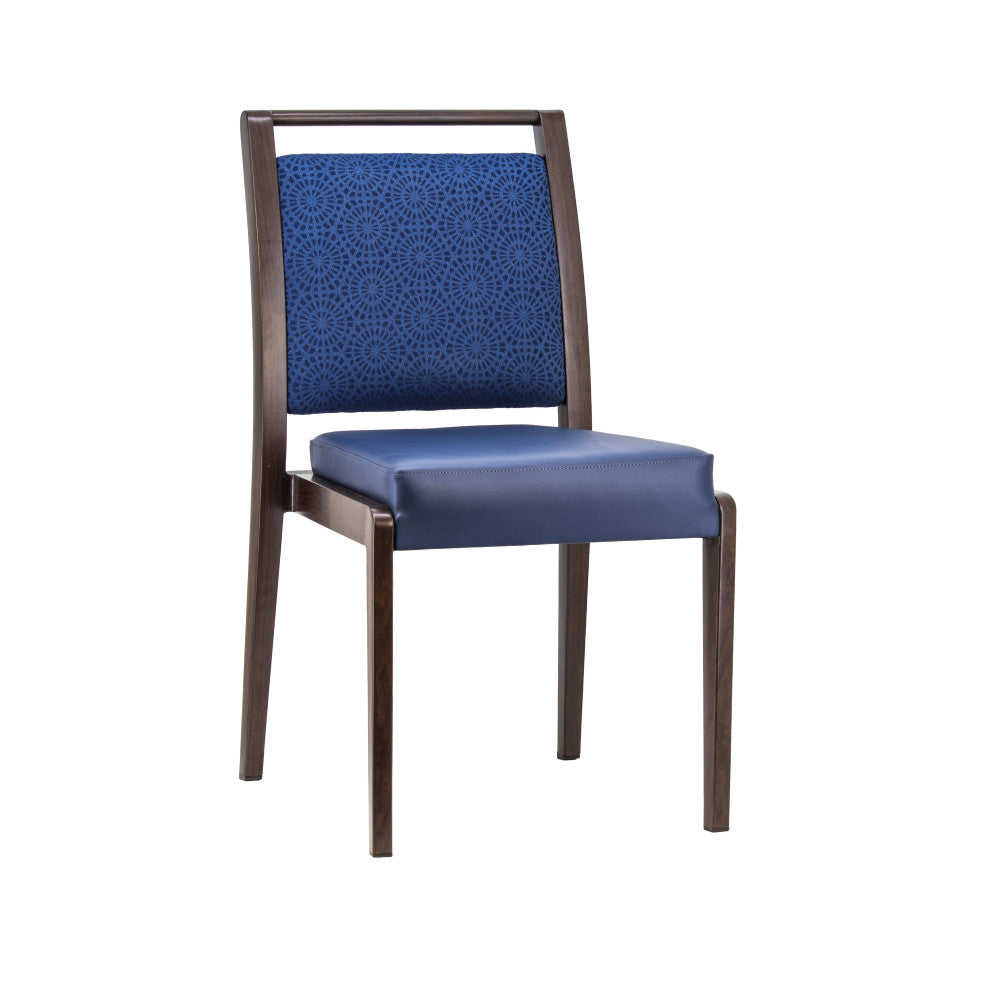 G & A 2857 Bogart Banquet Chair, Stacks 5 High, Upholstered Square Back & Seat, 12 Gauge Aluminum