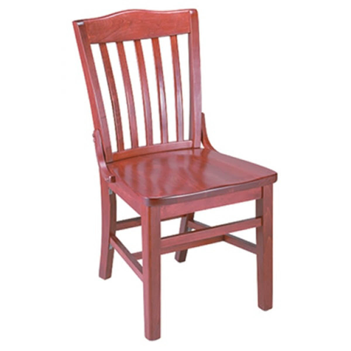 G & A 3809SS Indoor Schoolhouse Side Chair with Slat Back and Solid Wood Saddle Seat, Beech Frame