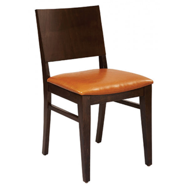 G & A 4640-PS Indoor Madison Side Chair with Veneer Back and Upholstered Padded Seat, Beechwood Frame 