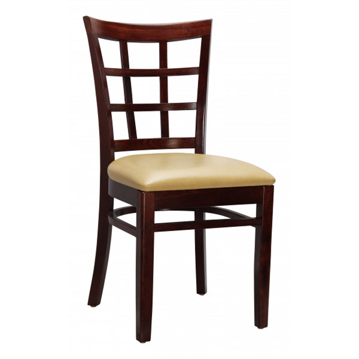 G & A 4650 Indoor Checker Side Chair with Grid Back and Padded Seat, European Beechwood Frame 