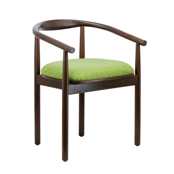 G & A 4682 Cody Side Chair, Natural Cane Wood Back, Upholstered Seat, Black Finish, European Beechwood Frame