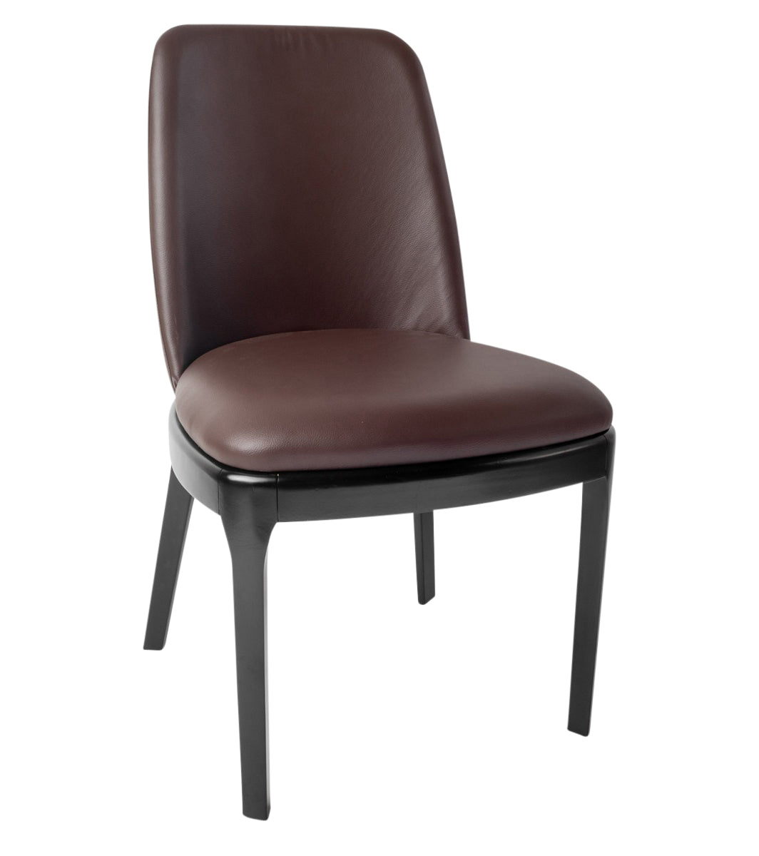 G & A 4685-CU Indoor Saville Side Chair with Upholstered Seat and Back, Soho vinyl, Beechwood 