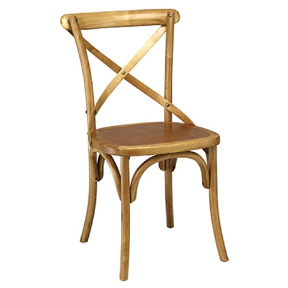 G & A 4688VS Indoor Side Chair with with Cross Back and Veneer Seat, Elm Bentwood Frame