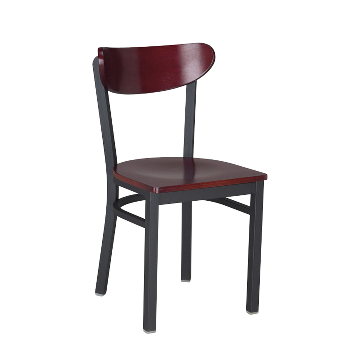 G & A 511VS Indoor Santos Side Chair with with Veneer Back and Seat, Steel Frame with Black Finish