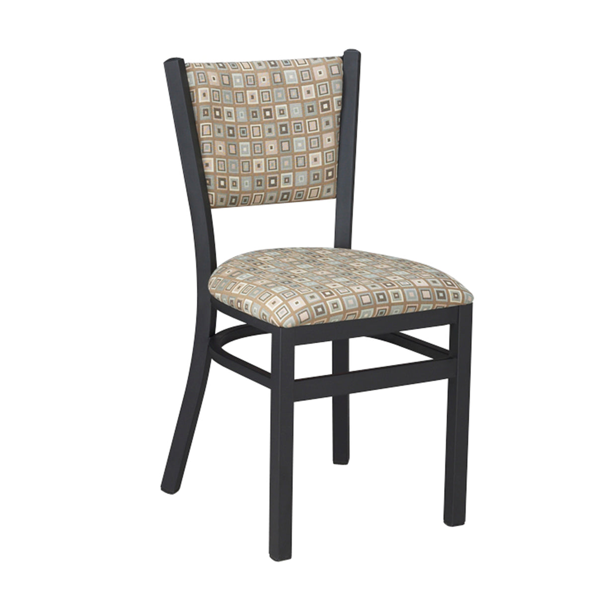 G & A 513FP1-B Indoor Dante Side Chair with Upholstered Back, Steel Frame with Black Finish