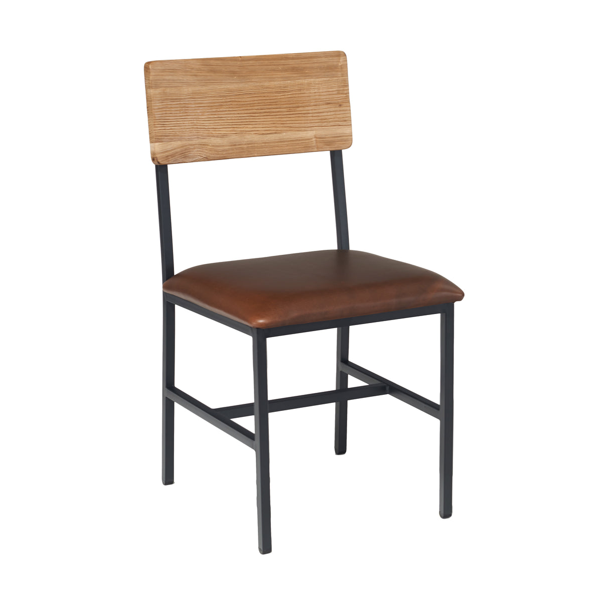 G & A 540-RS Indoor Toledo Side Chair Wood Back, Steel Frame with Powder Coated Black Finish