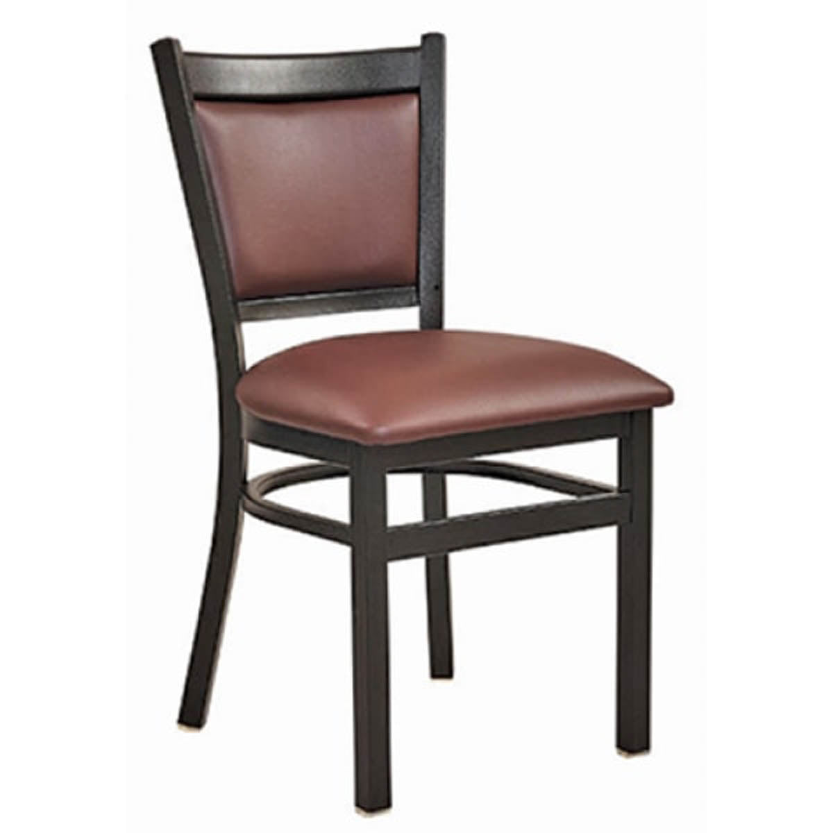 G & A 560-CU Indoor Geo Side Chair with Upholstered Back and Vinyl Padded Seat, Metal Frame with Black Finish