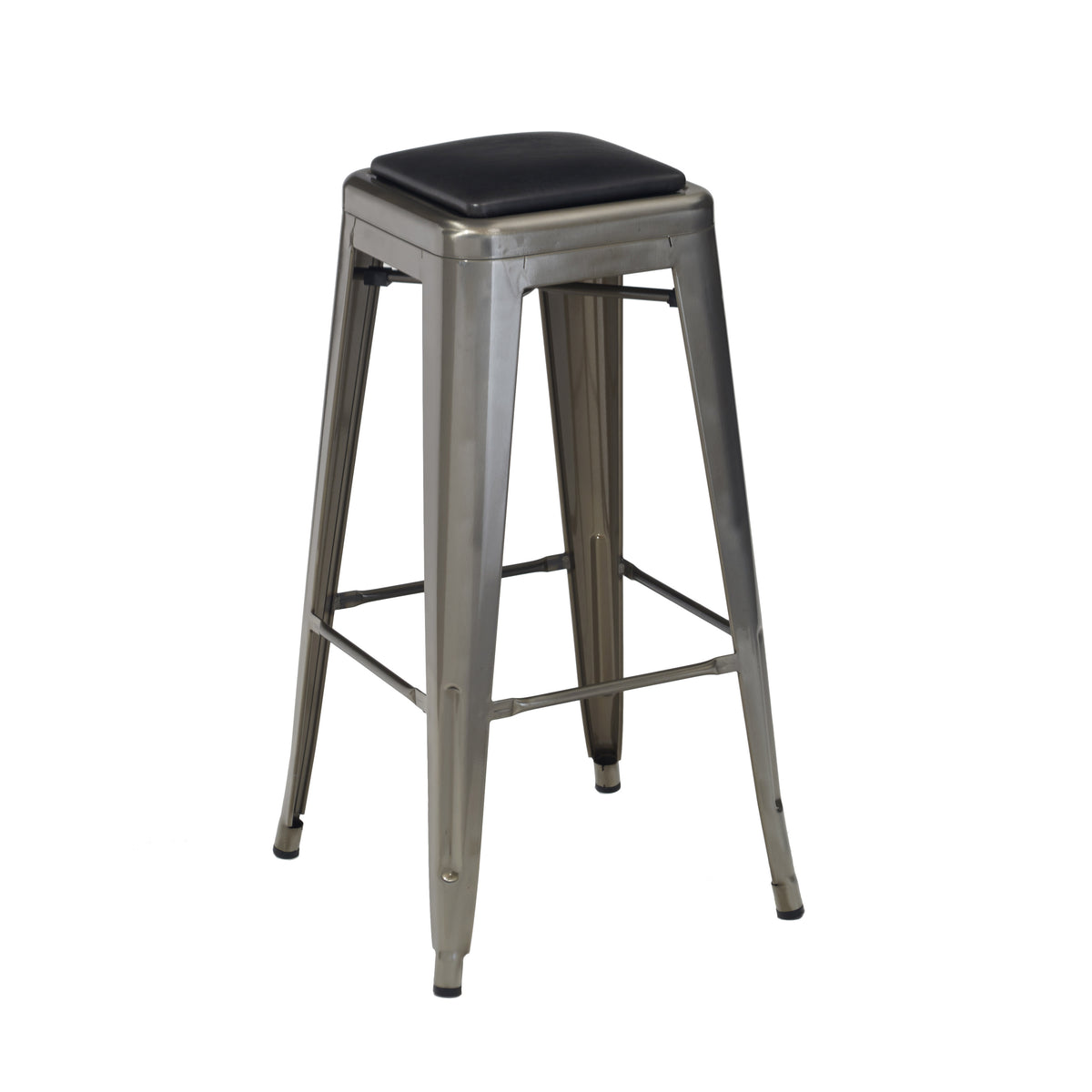 G & A 600-PS Astor Barstool, Backless, Upholstered Padded Seat, 12 Gauge Steel Frame, Non-Marring Plastic Floor Glides