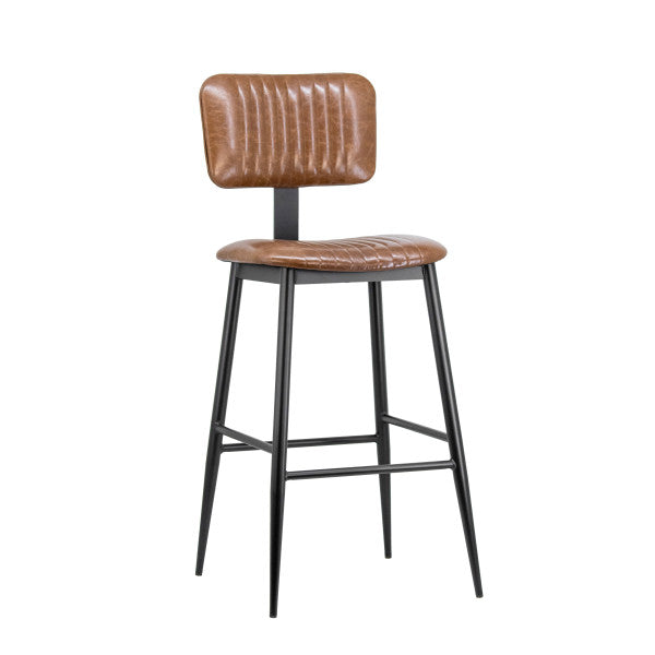G & A 675-CU Brenton Bar Stool - Upholstered Seat/Back, Armless, 18G Welded Frame, Non-Marring Plastic Glides