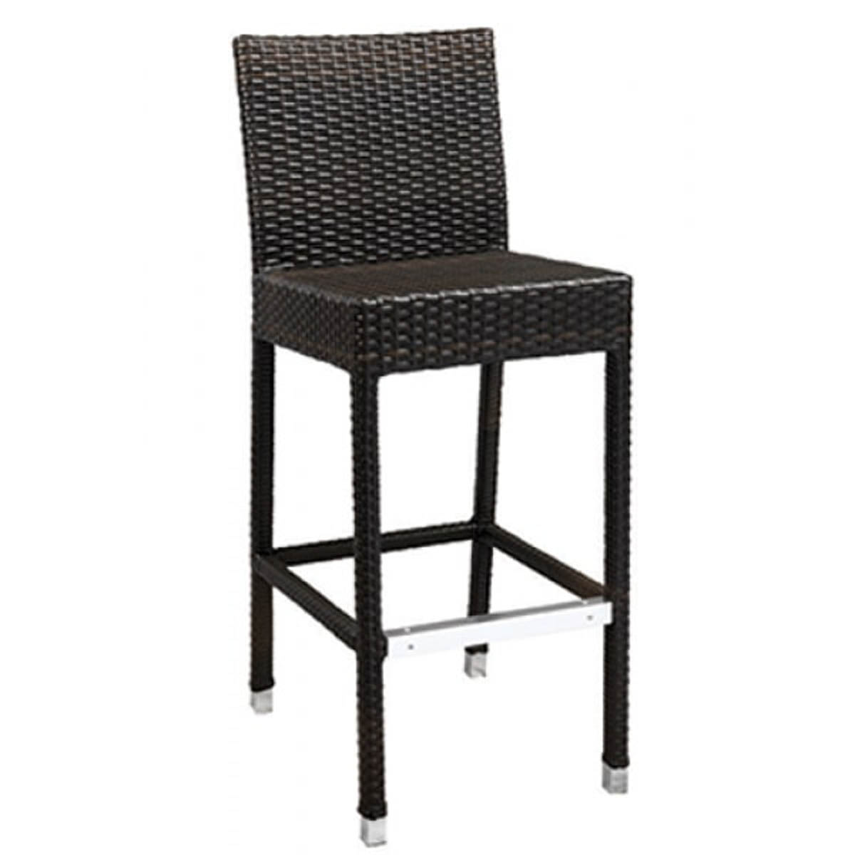 G & A 940-ESPRESSO Amalfi Barstool, Woven Poly-Ethylene Rattan, Aluminum Frame, Espresso