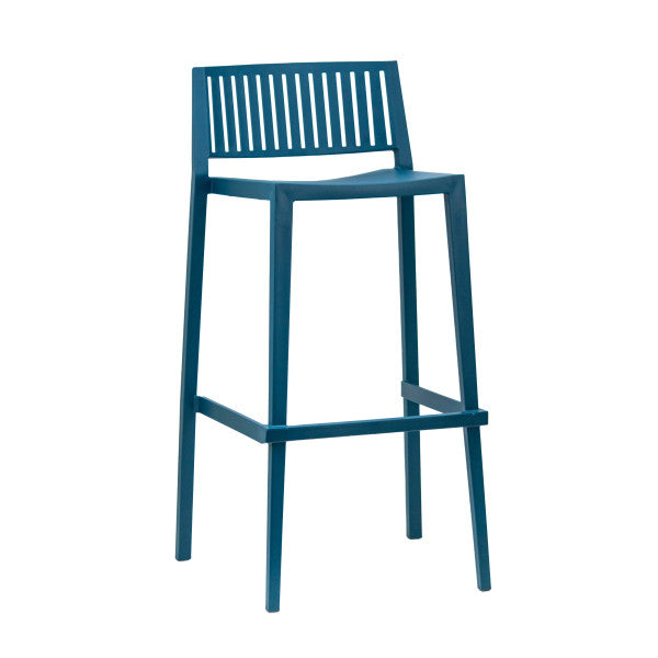 G & A 949 Amarante Outdoor Barstool, Resin Back and Seat, Armless Slat Style