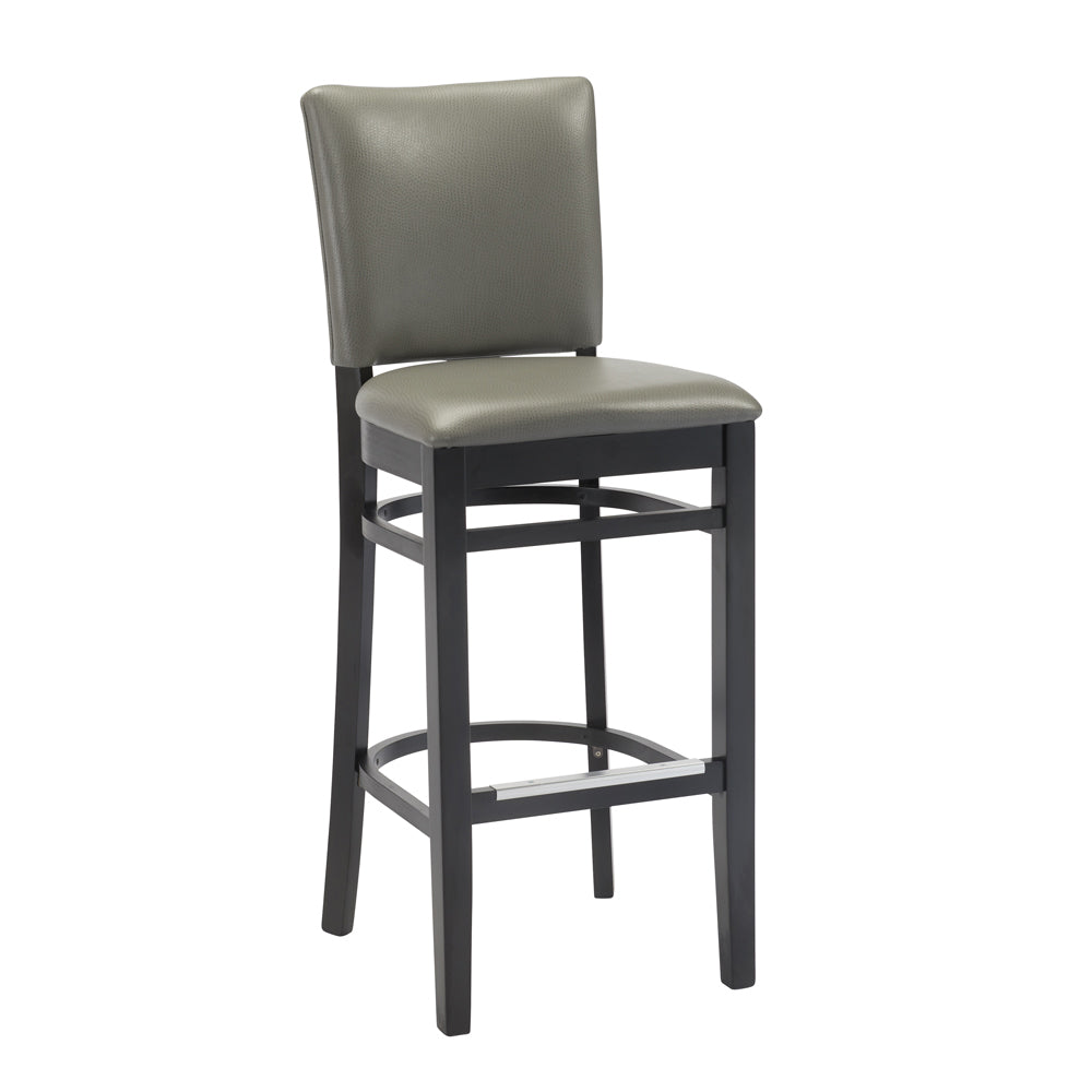 G & A 9657PS Concord Barstool with Upholstered Padded Back and Seat, European Beechwood Frame, Mortise and Tenon Construction