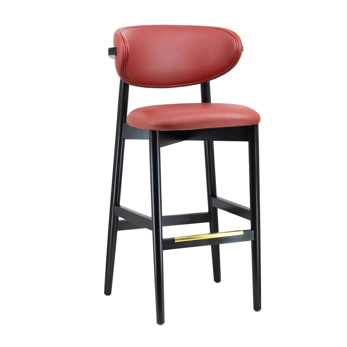 G & A 9689 Nora Upholstered Bar Stool with European Beechwood Frame and Non-Marring Plastic Floor Glides